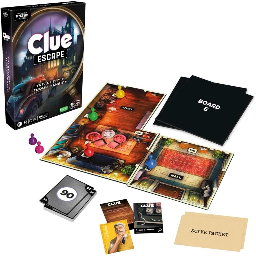 Hasbro Games Clue Escape & Solve Mystery Board Game - Treachery at Tudor Mansion