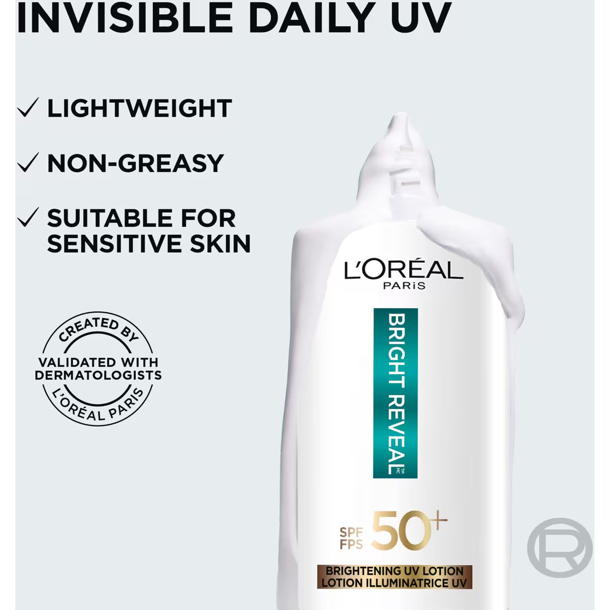 L'ORÉAL PARIS Bright Reveal Broad Spectrum SPF 50 Daily UV Lotion, 1.7 fl oz