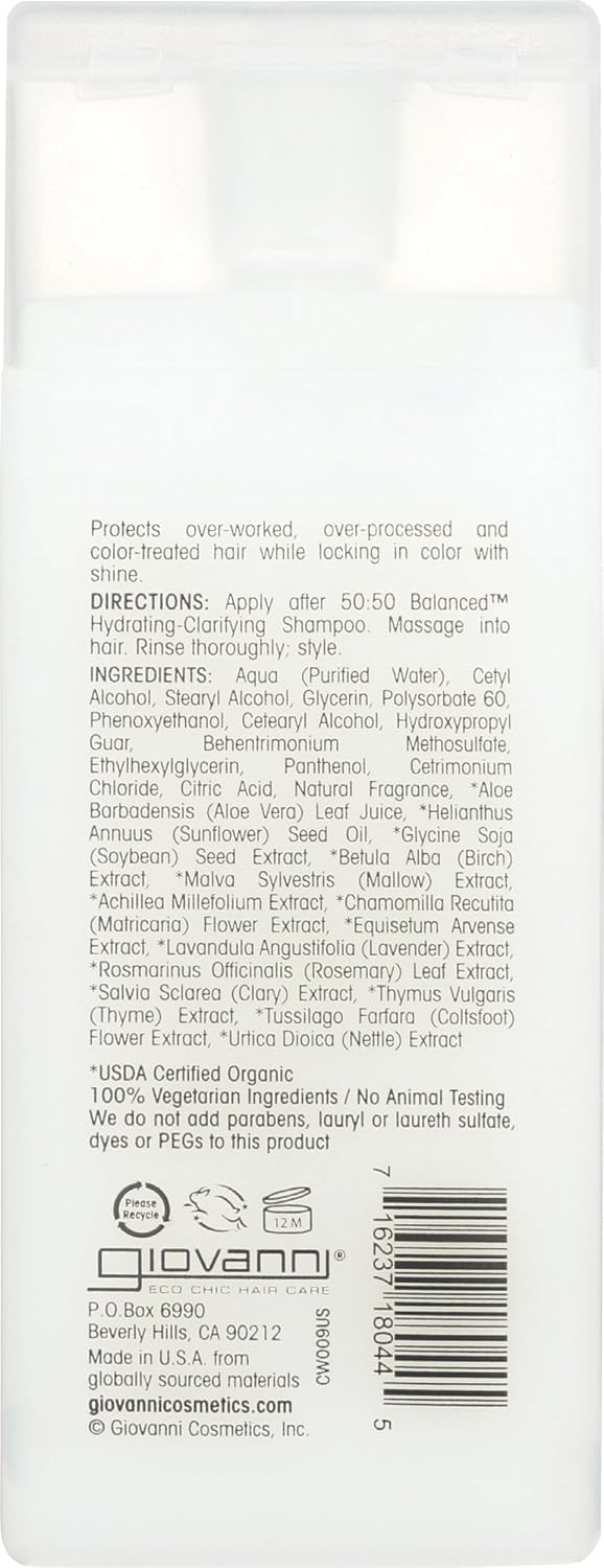 Giovanni 50:50 Balanced Hydrating Calming Conditioner for Normal to Dry Hair, 2 oz