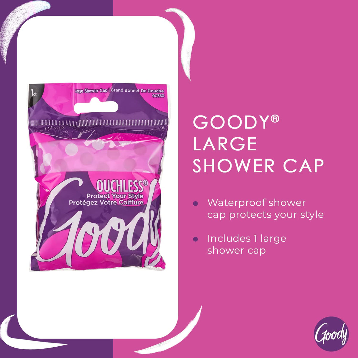 Goody Styling Essentials Shower Cap - Assorted Pastels, Large
