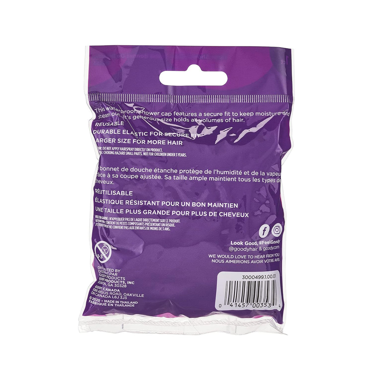 Goody Styling Essentials Shower Cap - Assorted Pastels, Large