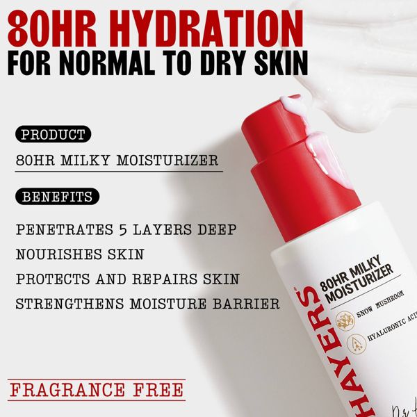 Thayers Remedies 80 Hour Hydrating Milky Liquid Moisturizer with Hyaluronic Acid, 2.5 oz