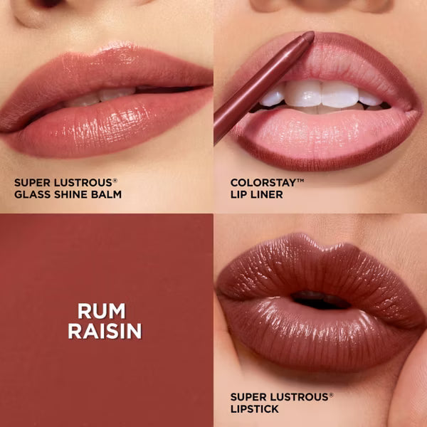 REVLON Liner, Lipstick & Balm Lip Kit - Rum Raisin Gift Set, 3 count