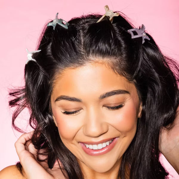 GIMME Fine Hair Small Rectangle Claw Clips - Assorted Colors, 6 count