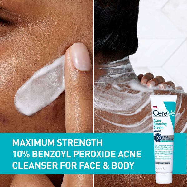 CeraVe Acne Control Foaming Face Cleanser - 10% Benzoyl Peroxide, 5 oz