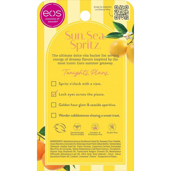 eos Limited Edition Lip Balm - Raspberry Rosé & Tangerine Spritz, 2 count