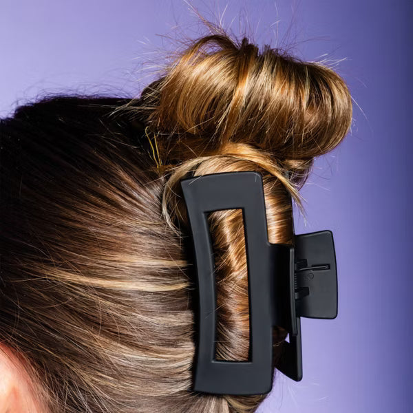 GIMME Thick Hair Rectangle Claw Clip - Black and Tortoise, 2 count