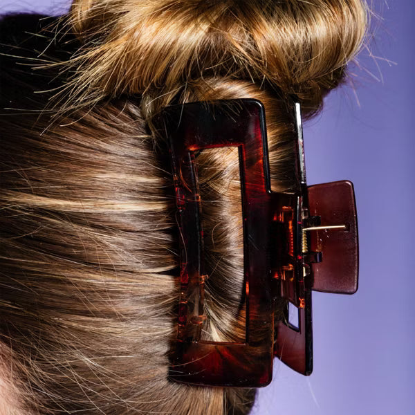 GIMME Thick Hair Rectangle Claw Clip - Black and Tortoise, 2 count