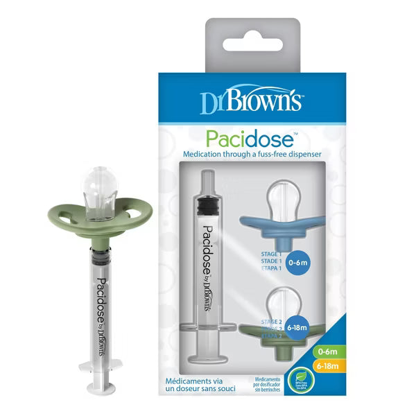 Dr Brown's Pacidose Liquid Medicine Dispenser for Babies with 2 Pacifier Bulbs - 0-6M & 6-18M
