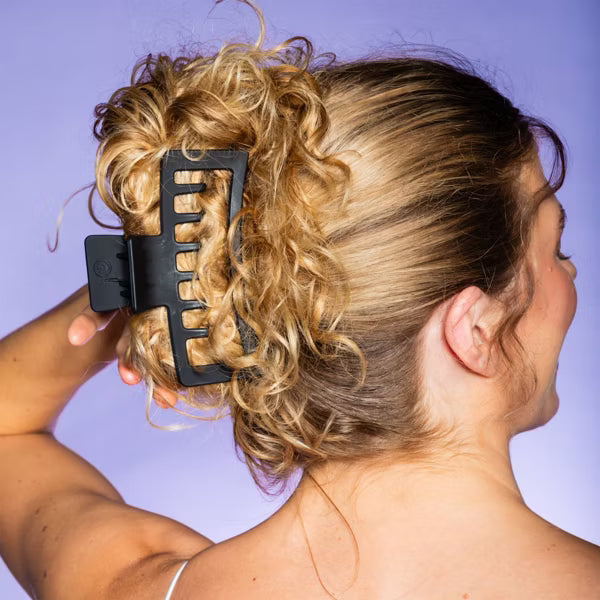 GIMME Thick Hair Extra Large Rectangle Double Teeth Claw Clip - Black, 1 count