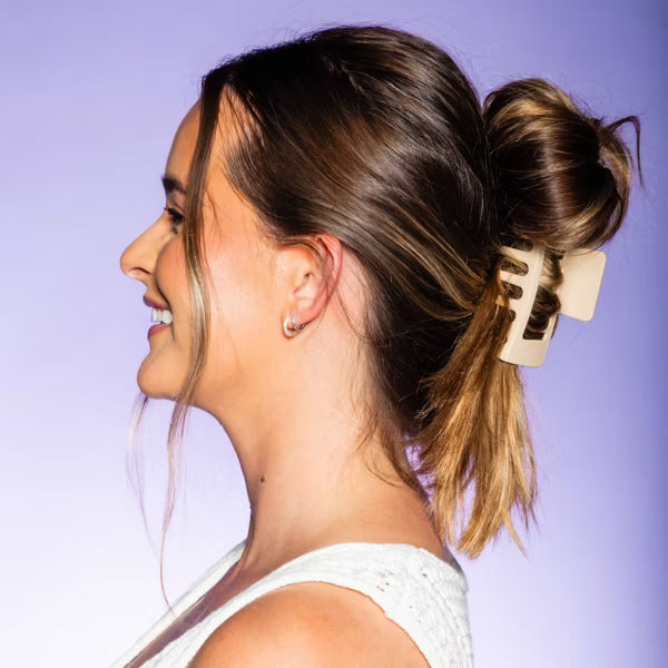 GIMME Thick Hair Extra Teeth Claw Clips - Tan and Black, 2 count