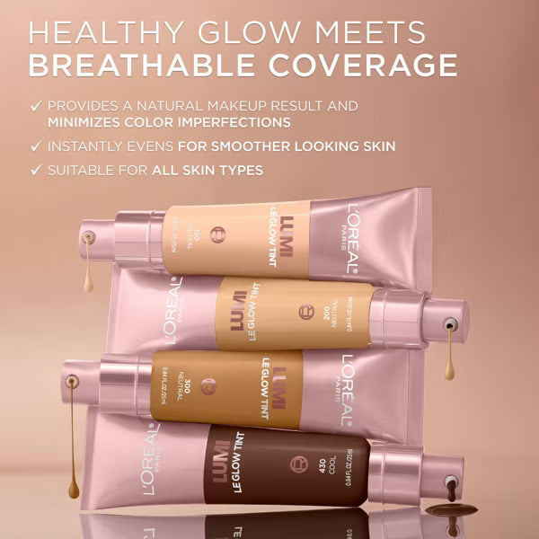 L'ORÉAL PARIS Lumi Le Glow Tint Liquid Skin Tint, 430 Cool, 0.84 fl. oz.