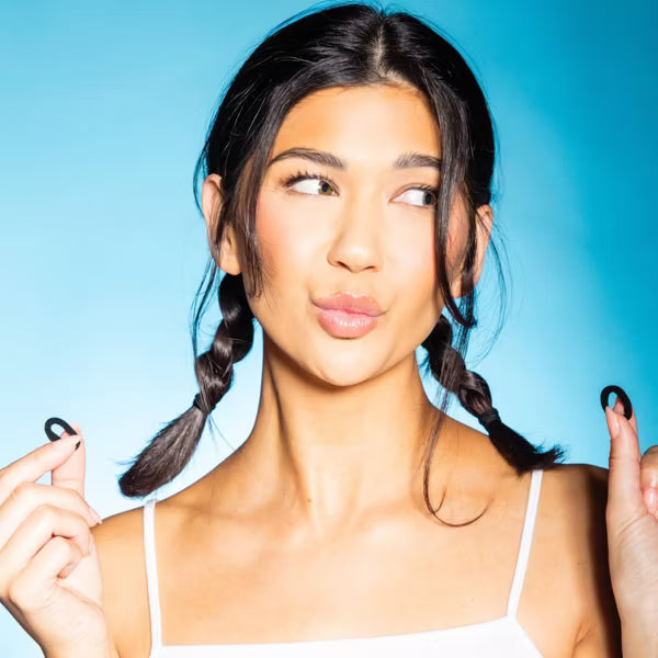 GIMME Medium Hair Firm Hold + All Day Comfort No Snag Braid End Hair Tie Bands - Black, 25 count