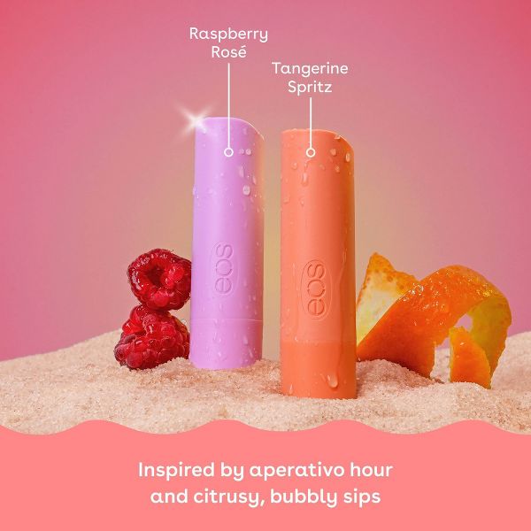 eos Limited Edition Lip Balm - Raspberry Rosé & Tangerine Spritz, 2 count