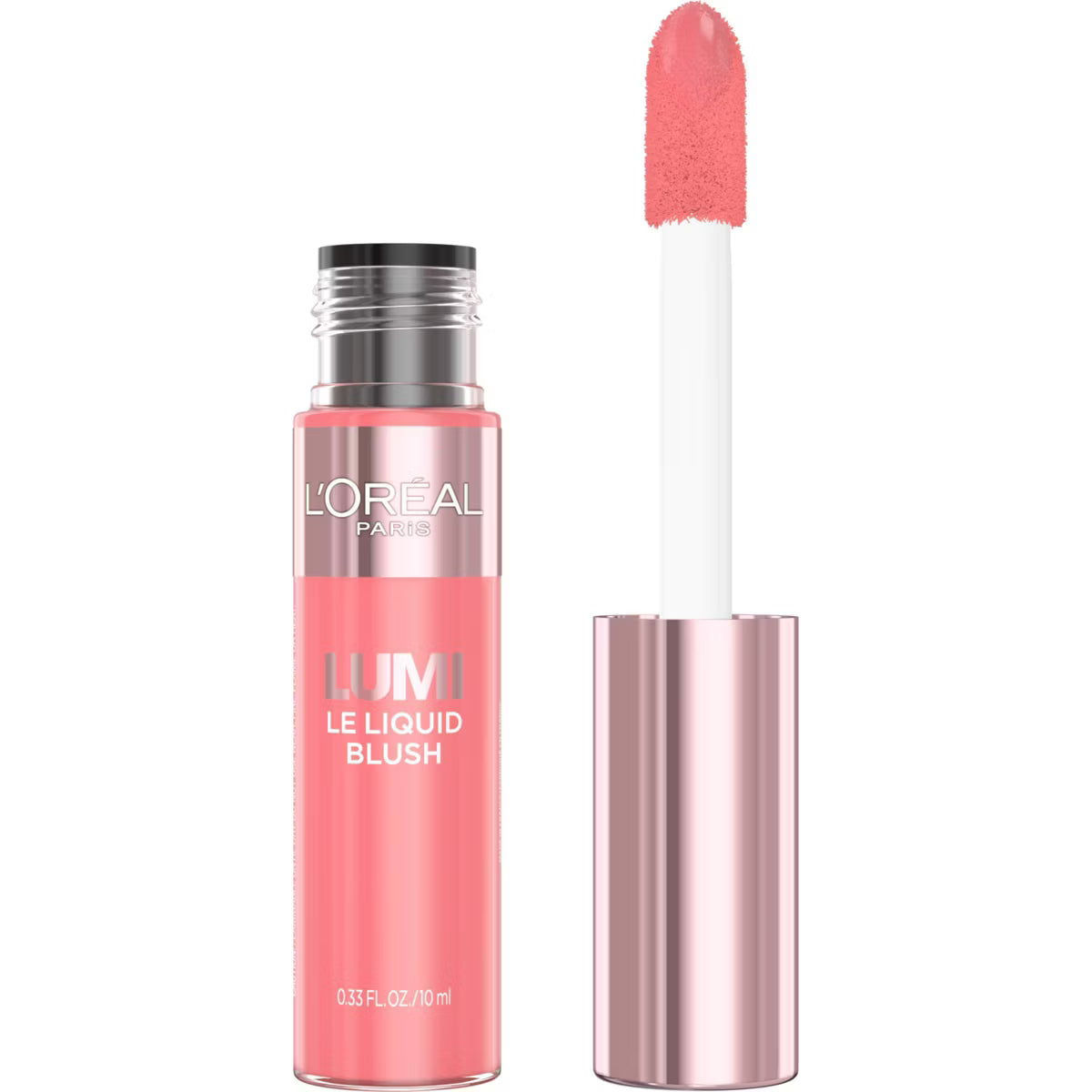 L'ORÉAL PARIS Lumi Le Liquid Blush, Intense Liquid Pigments, 605 Dewy Bright Pink, 0.33 fl oz