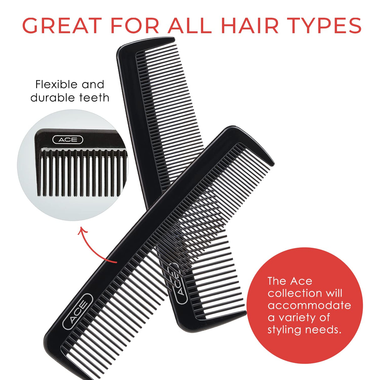 ACE 5" Classic Pocket Comb - Black-013114615862-LR-72926-4-LR eShop