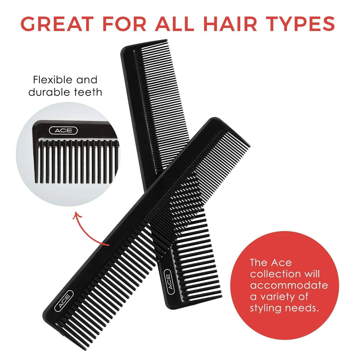ACE 7.5" Classic Dressing Comb - Black-013114627469-LR-72967-5-LR eShop