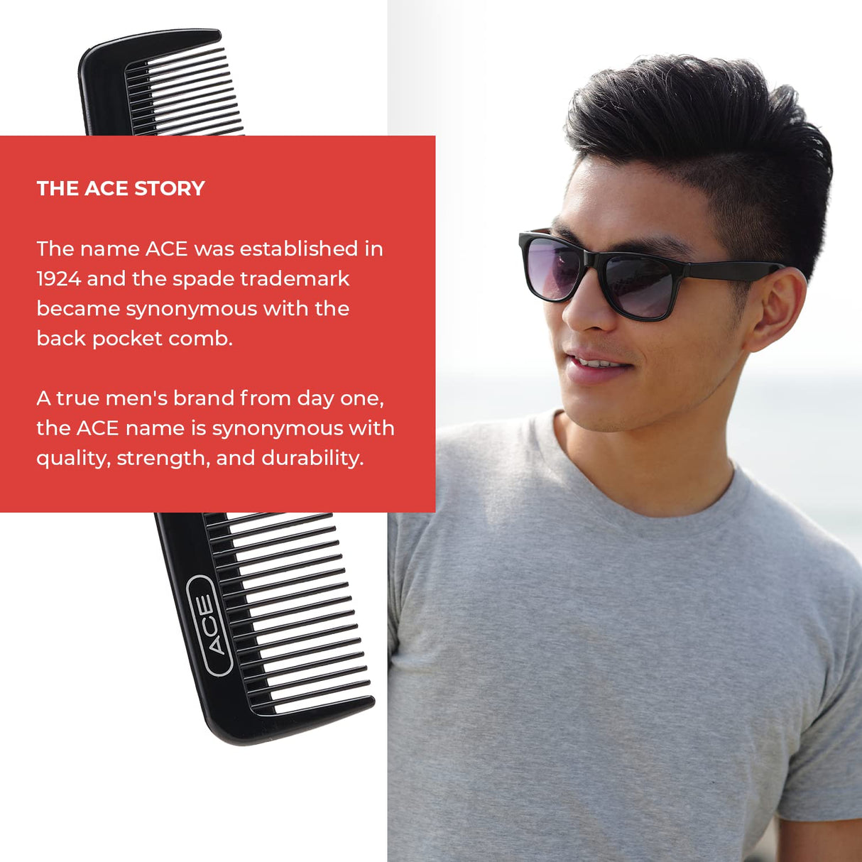 ACE 5" Classic Pocket Comb - Black, 2 count-041457617809-LR-286827-7-LR eShop