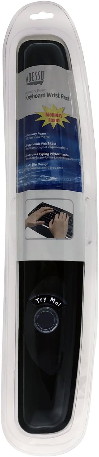 Adesso TRUForm Memory Foam Keyboard Wrist Rest - Black-783750009225-LR-335793-2-LR eShop