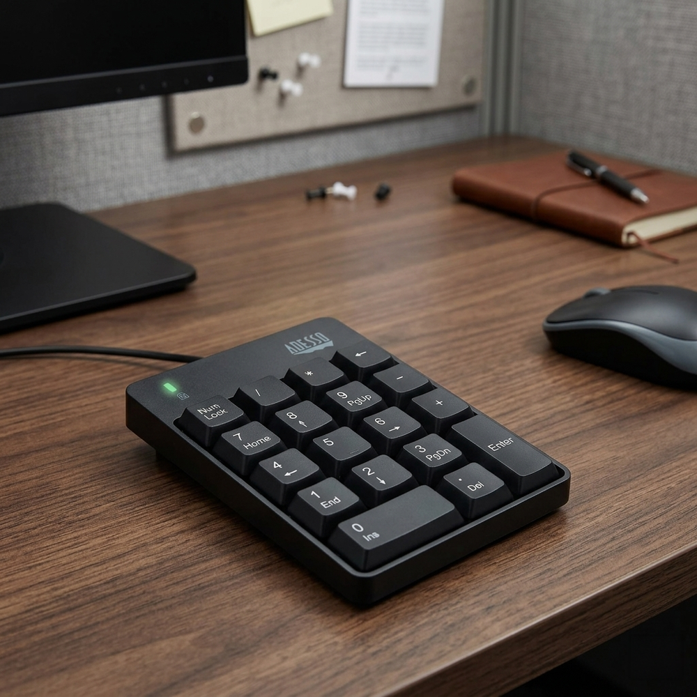 Adesso USB Spill Resistant 18-Key Numeric Keypad - Black-783750008754-LR-322141-3-LR eShop