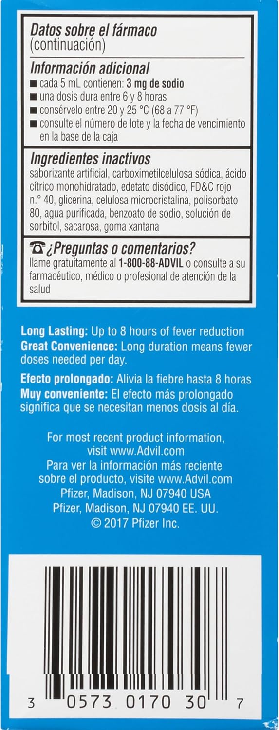 Advil Children's Pain Reliever and Fever Reducer Liquid Pain Relief Medicine - Fruit Flavor, 4 oz-305730170307-LR-224557-12-LR eShop