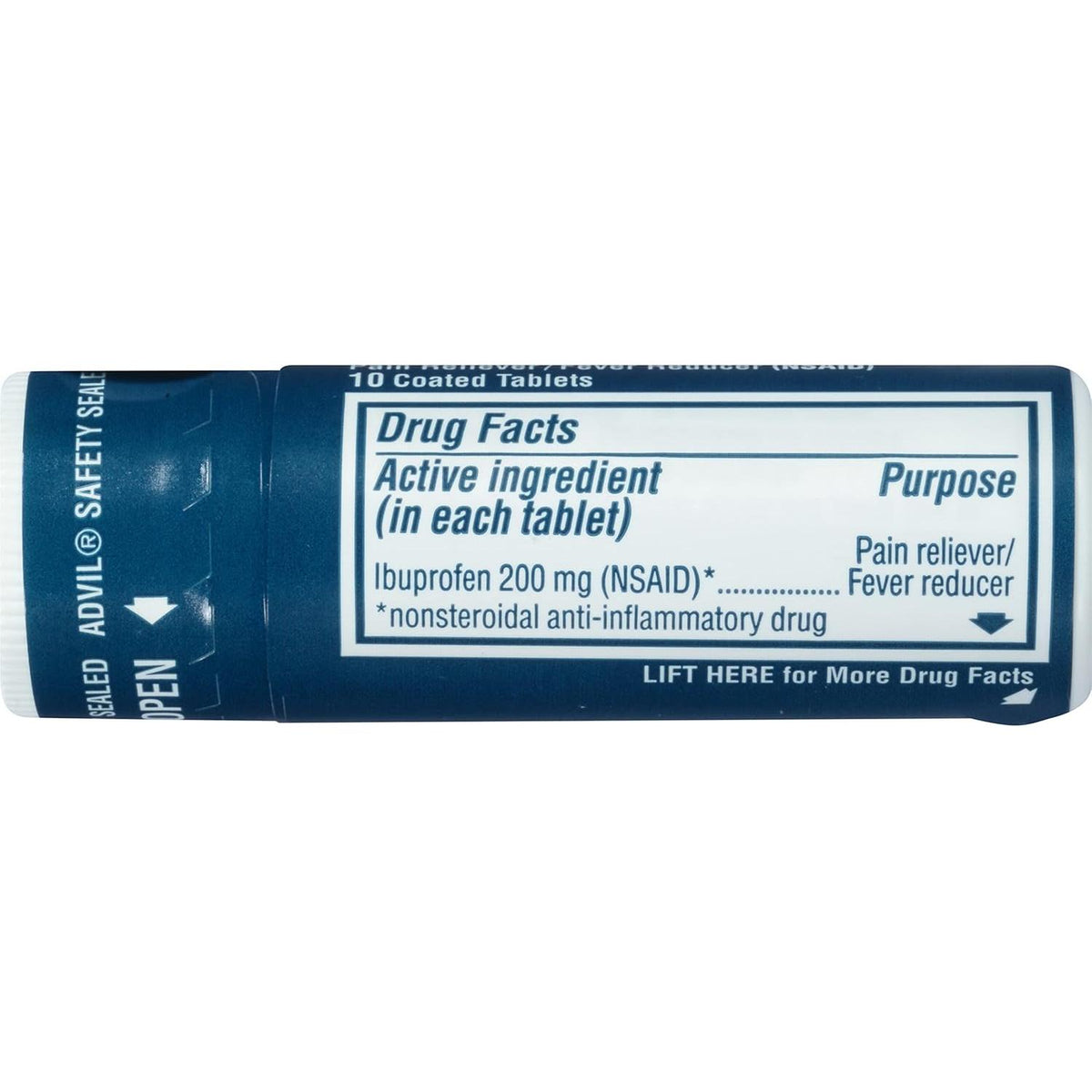 Advil Pain Reliever and Fever Reducer Tablet Vial, 10 Coated Tablets - Single Vial-305730151122-LR-358845-5-LR eShop