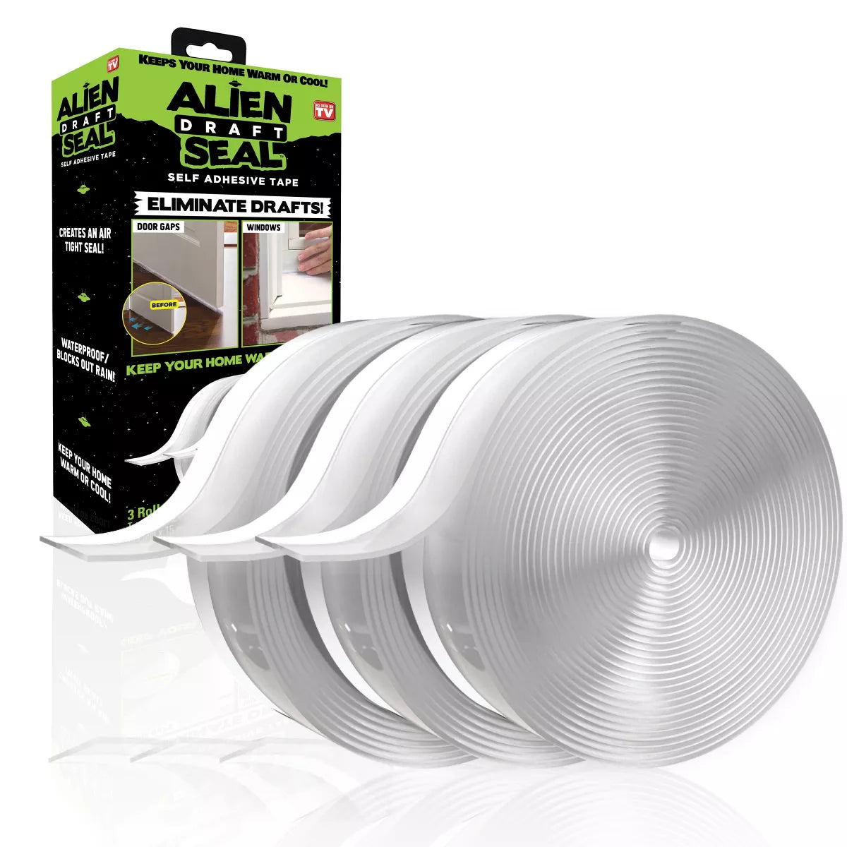 ALiEN Draft Seal Transparent Weather Stripping Insulation Tape, 3 pack-080313076886-LR-340930-2-LR eShop