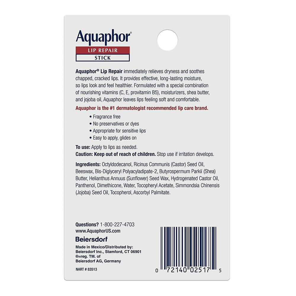 Aquaphor Lip Repair Stick, Dual Pack, .17 oz x 2-072140034627-LR-363373-2-LR eShop
