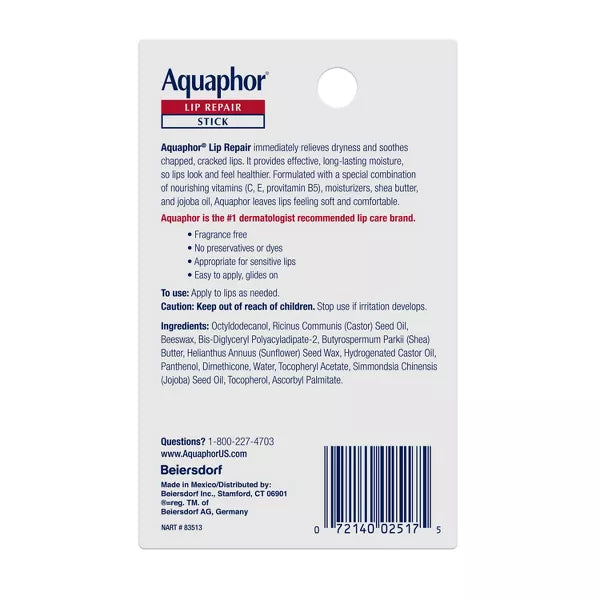 Aquaphor Lip Repair Stick Moisturizing Lip Balm, 2 count-072140025175-LR-356107-9-LR eShop