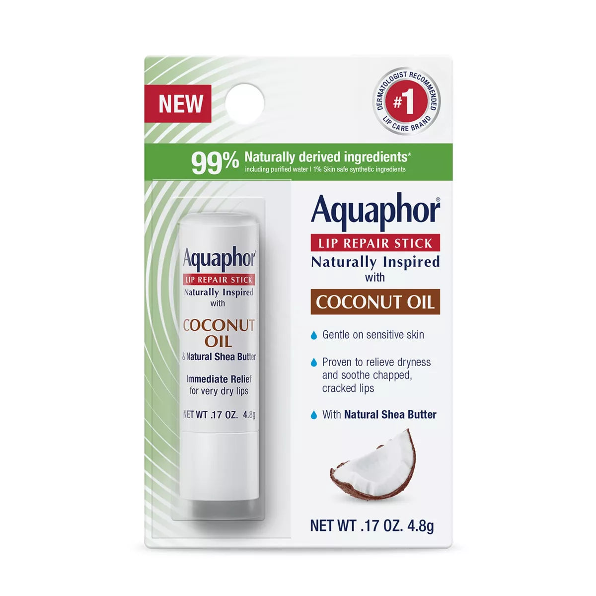 Aquaphor Naturally Inspired Lip Repair Stick - Coconut Oil-072140039165-LR-357204-1-LR eShop