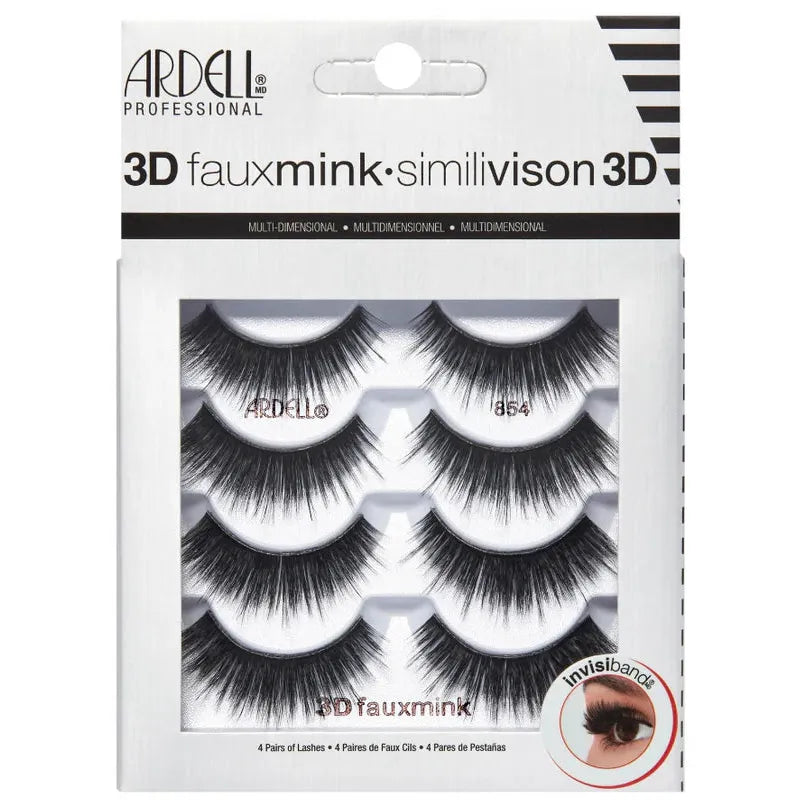 Ardell 3D Faux Mink Lashes - 854 Black, 4 count-074764718808-LR-338493-1-LR eShop
