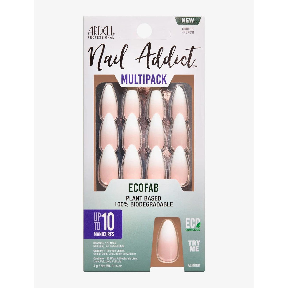 Ardell Nail Addict EcoFab Artificial Nail Set - Ombre French Multipack-074764366795-LR-347099-1-LR eShop