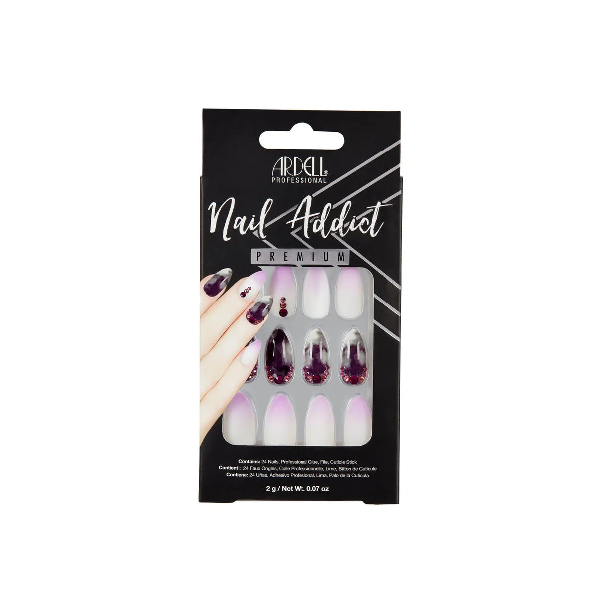 Ardell Nail Addict Premium Artificial Nail Set - Marble Purple Ombre-074764621160-LR-338499-1-LR eShop
