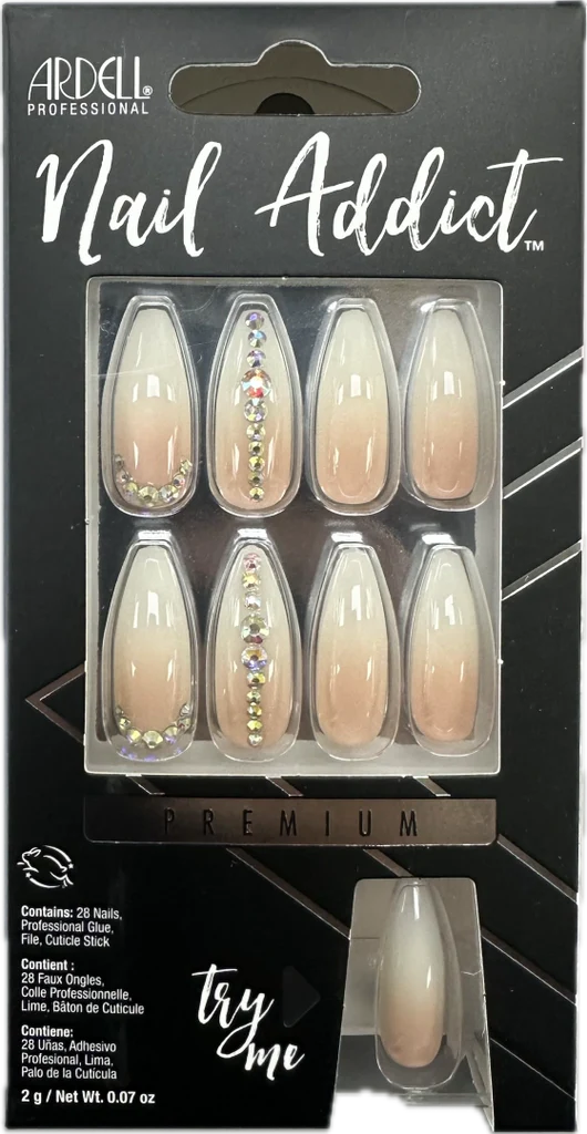 Ardell Nail Addict Premium Artificial Nail Set - Nude Light Crystals-074764546012-LR-352990-1-LR eShop