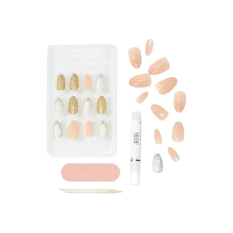 Ardell Nail Addict Premium Artificial Nail Set - Pink Marble & Gold-074764758842-LR-338505-2-LR eShop