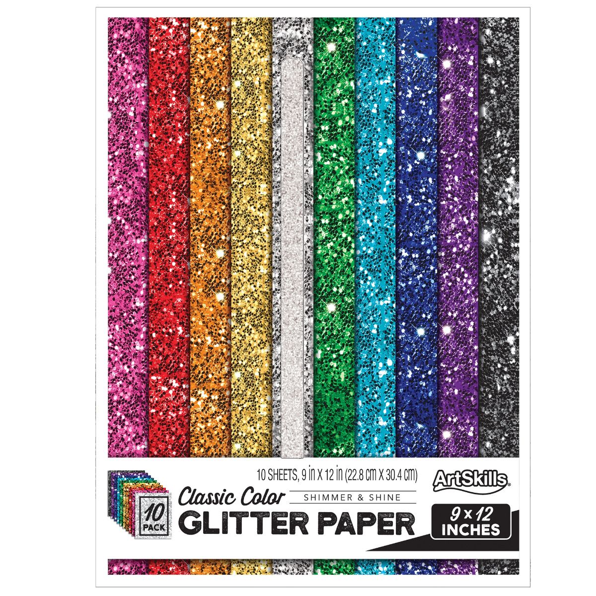 ArtSkills Classic Glitter Paper - 10 count, 9" x 12"-672125025758-LR-349755-3-LR eShop