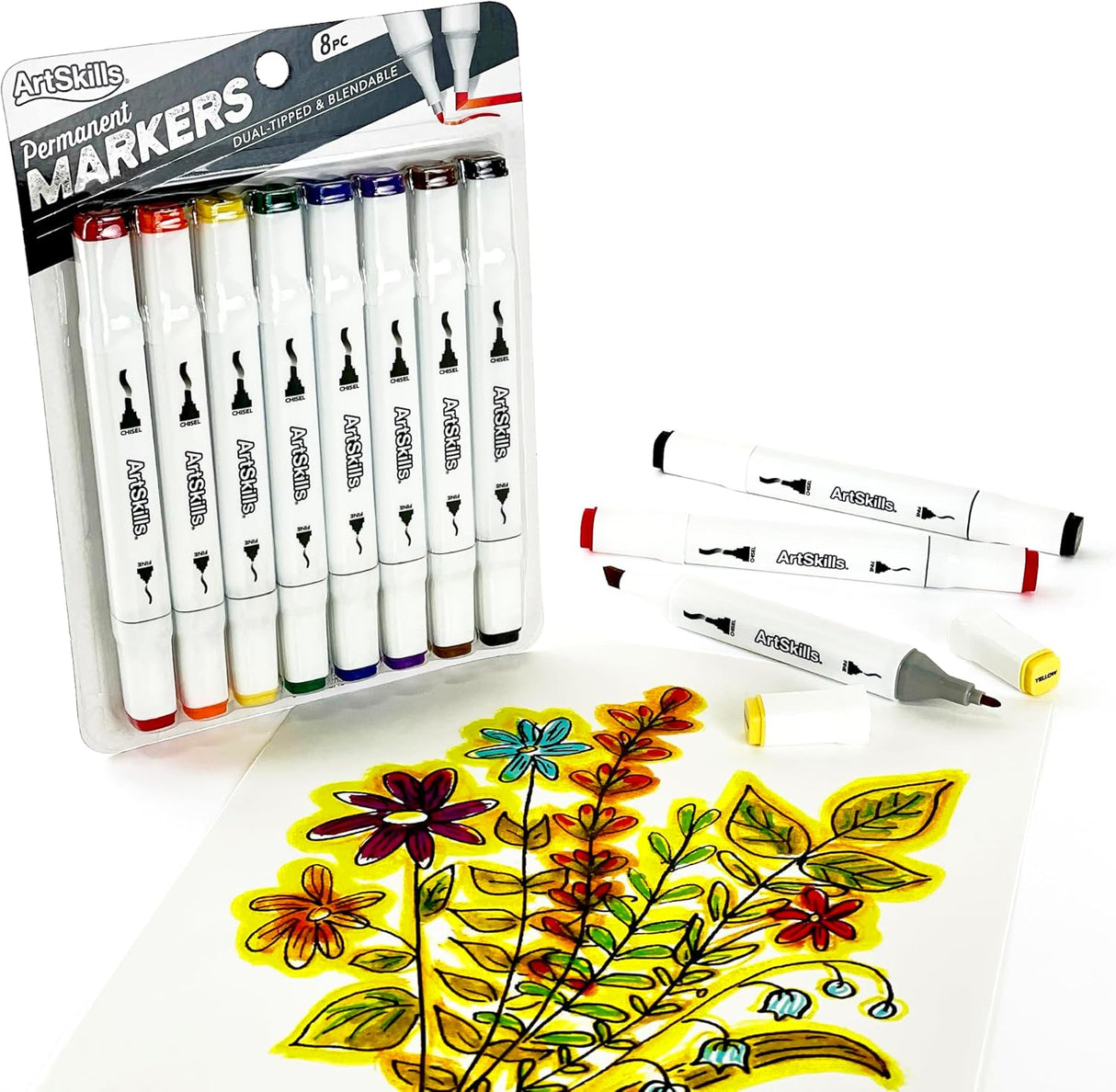 ArtSkills Dual Tip Blendable Permanent Markers, 8 count-672125065136-LR-349749-3-LR eShop