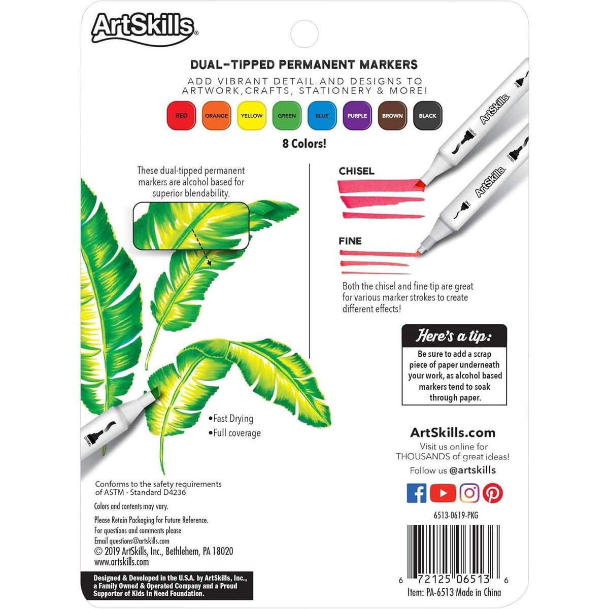 ArtSkills Dual Tip Blendable Permanent Markers, 8 count-672125065136-LR-349749-8-LR eShop