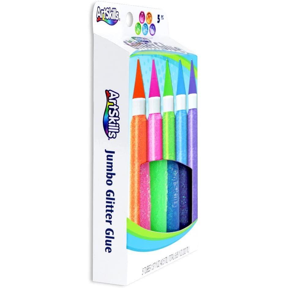 ArtSkills Puffy Neon Jumbo Rainbow Glitter Glue Pens, 5 count-672125014783-LR-349752-3-LR eShop