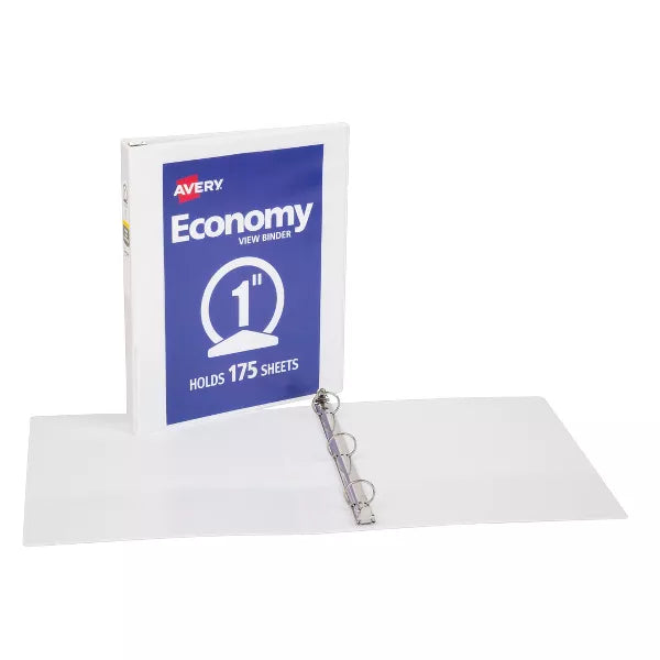 Avery 1" Economy View Binder - White-077711057609-LR-340682-2-LR eShop