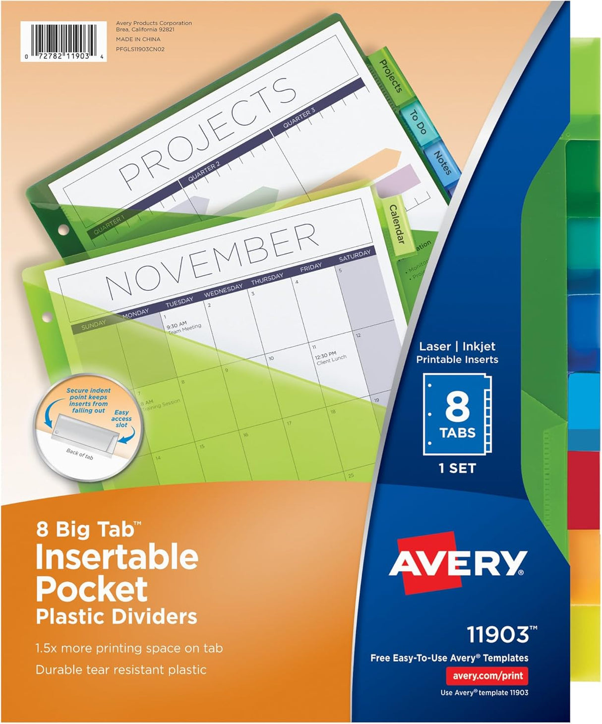 Avery Big Tab Insertable Dividers - Assorted, 8 count-072782119034-LR-324207-1-LR eShop