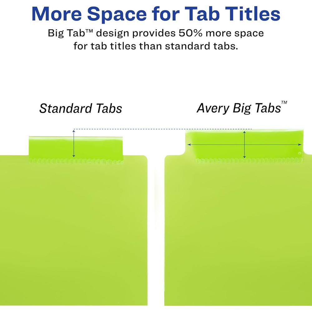Avery Big Tab Insertable Dividers - Assorted, 8 count-072782119034-LR-324207-7-LR eShop