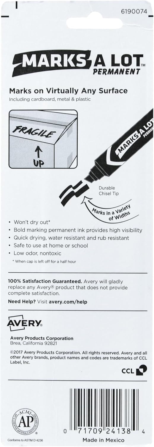 Avery Marks-A-Lot Jumbo Sized Permanent Marker - Black-071709241384-LR-108098-3-LR eShop
