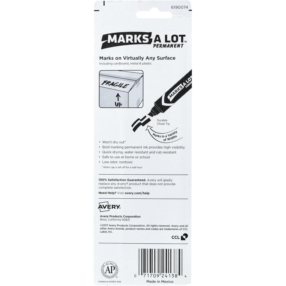 Avery Marks-A-Lot Jumbo Sized Permanent Marker - Black-071709241384-LR-108098-3-LR eShop