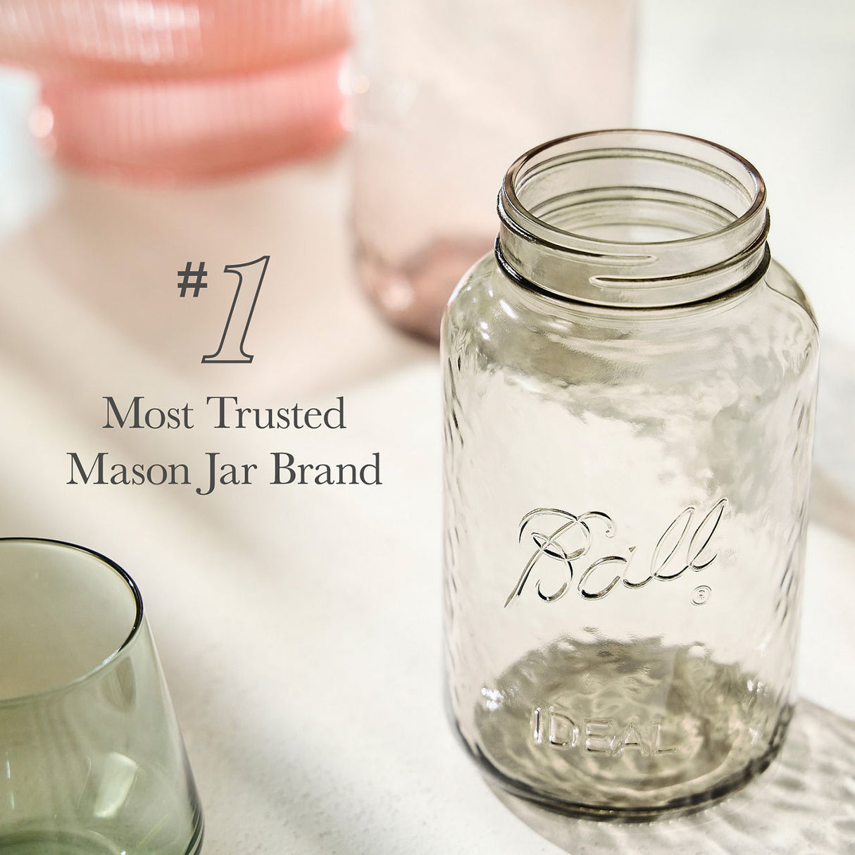 Ball Vintage Regular Mouth 32 oz Quart Canning Jars, Sand, 4 pk-014400101472-LR-362621-3-LR eShop