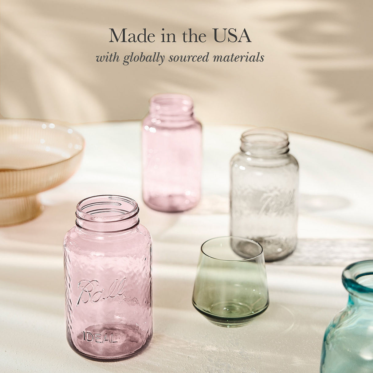 Ball Vintage Regular Mouth 32 oz Quart Canning Jars, Sand, 4 pk-014400101472-LR-362621-5-LR eShop