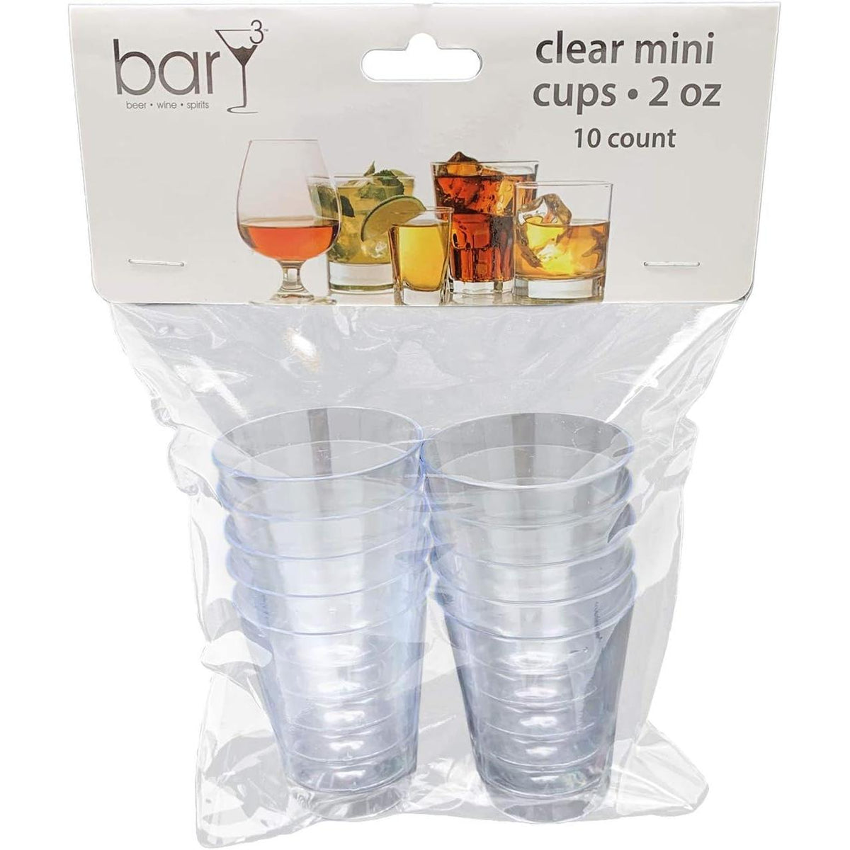 barY3 Disposable Clear Mini Cups - 2 oz, 10 count-819507014706-LR-344957-1-LR eShop