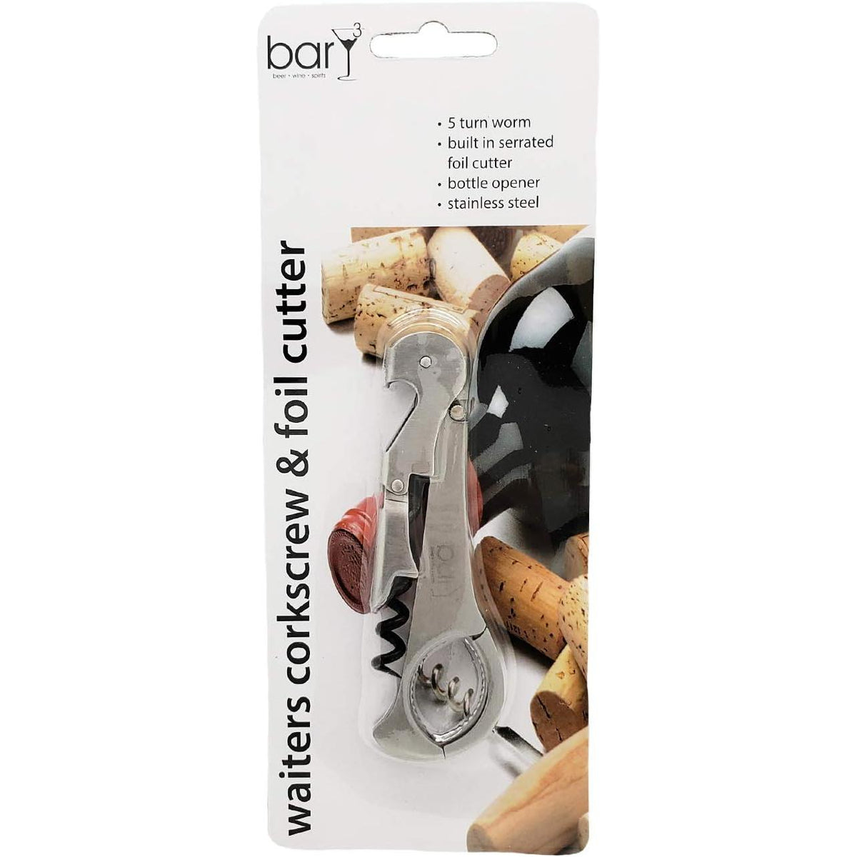 barY3 Waiters Corkscrew with Foil Cutter - Stainless Steel-819507013761-LR-344961-1-LR eShop