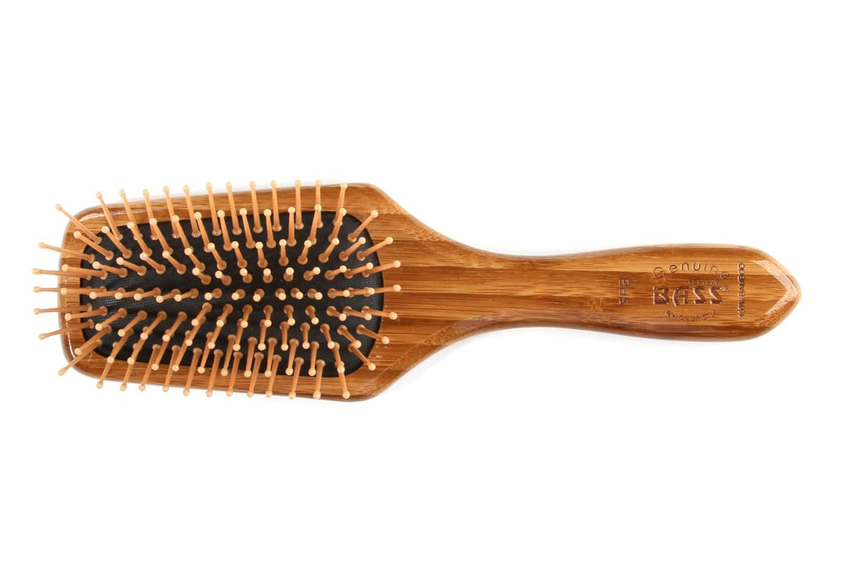 BASS Brushes Style & Detangle Hair Brush With Premium Bamboo Handle - Small Paddle with Nylon Pins-736473100182-LR-319795-2-LR eShop