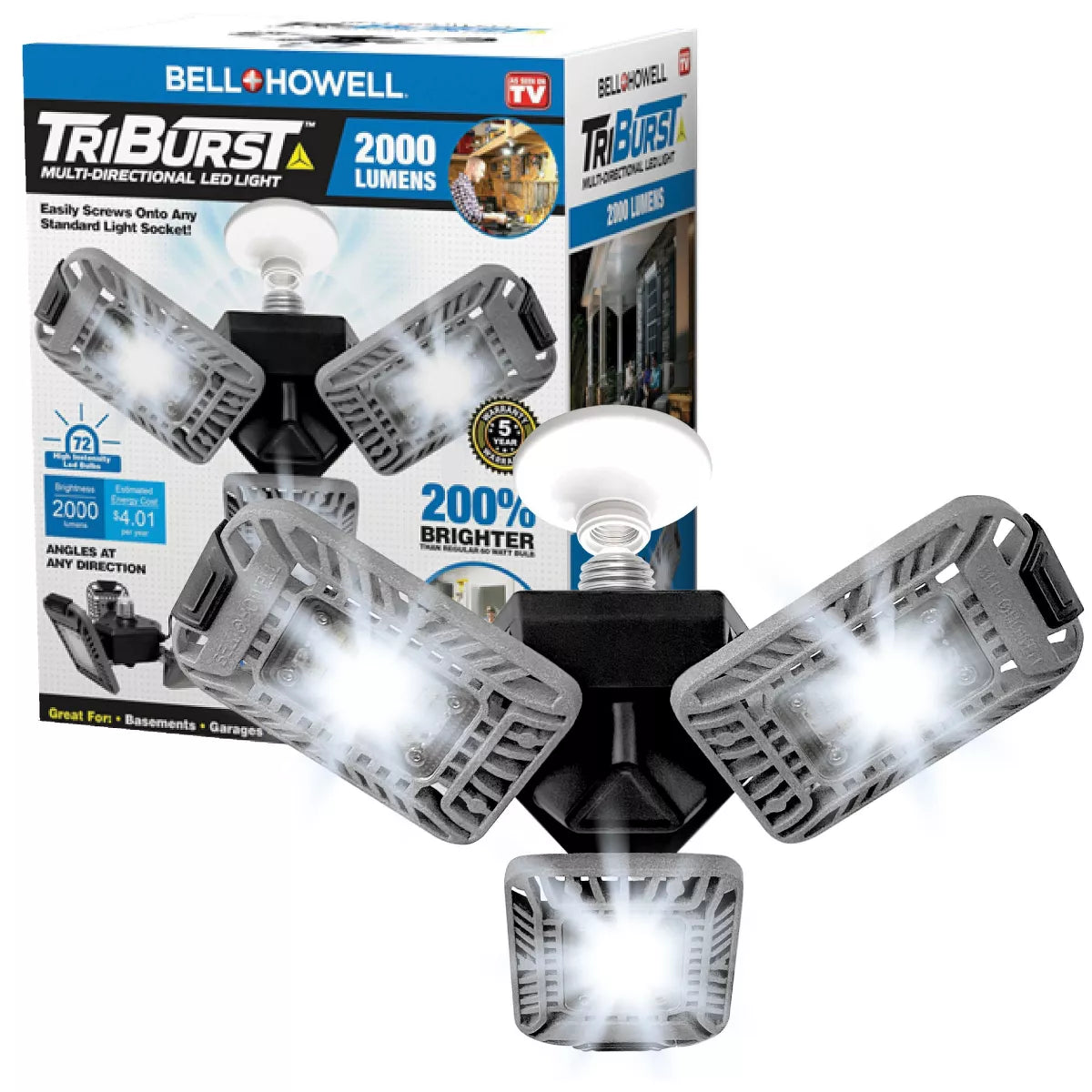 Bell + Howell TriBurst Multi-Directional LED 3 Panel Ceiling Light, 2000 Lumens-080313076428-LR-352816-1-LR eShop